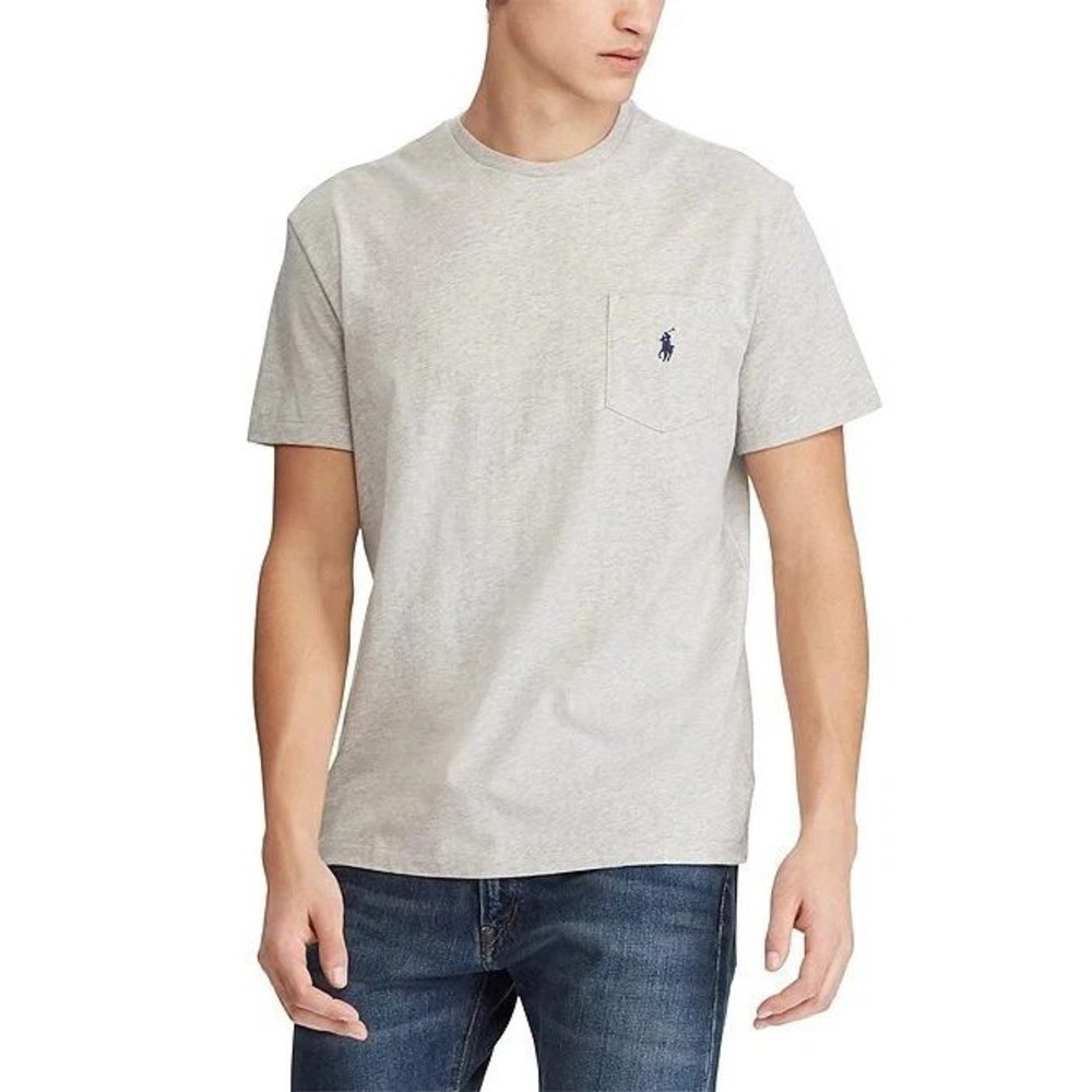 NWT Polo Ralph Lauren Pocket T-Shirt Men's XLT Grey Cotton Classic Pony Logo